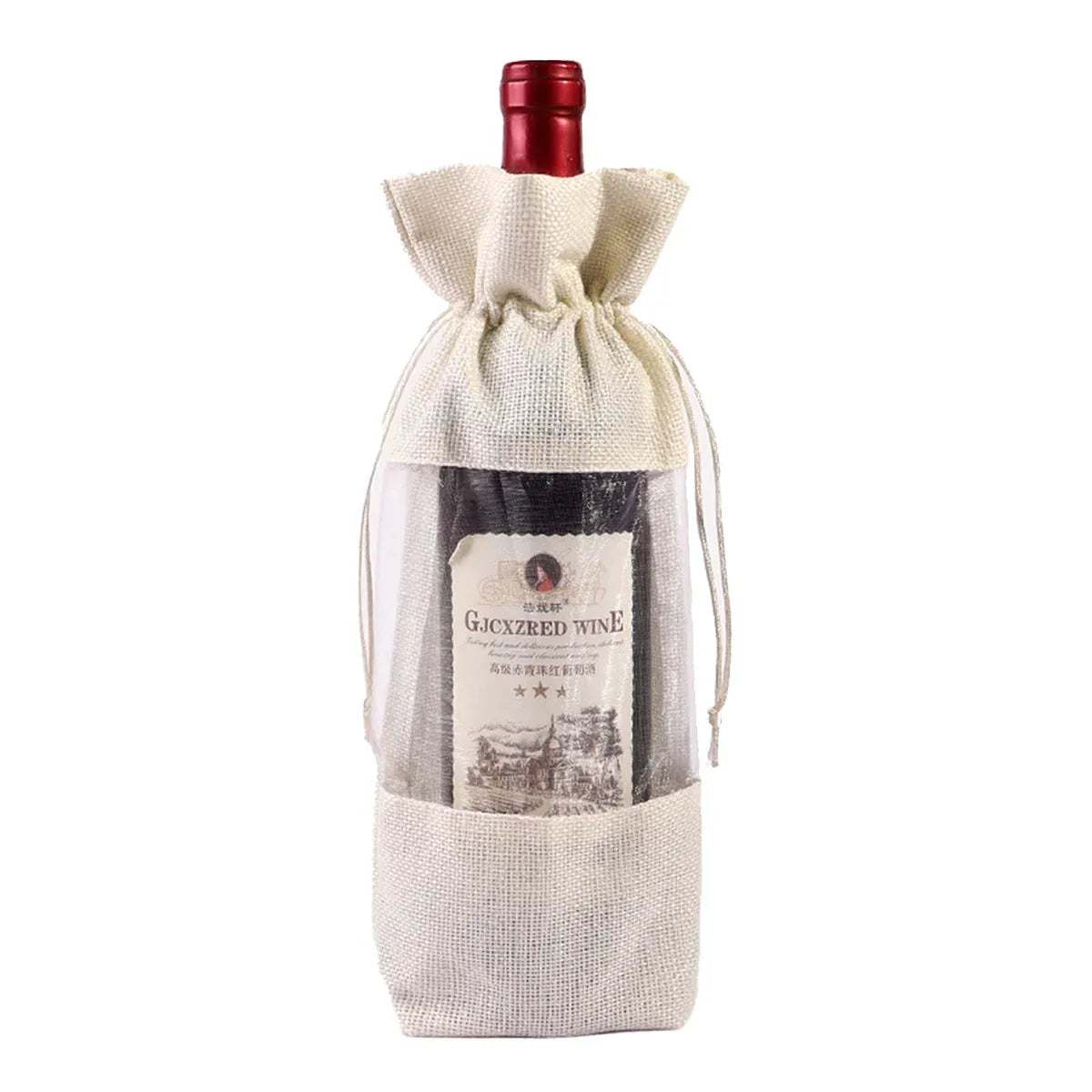 10PCS Wine Gift Bags with Clear Window for Wine Bottle Packaging